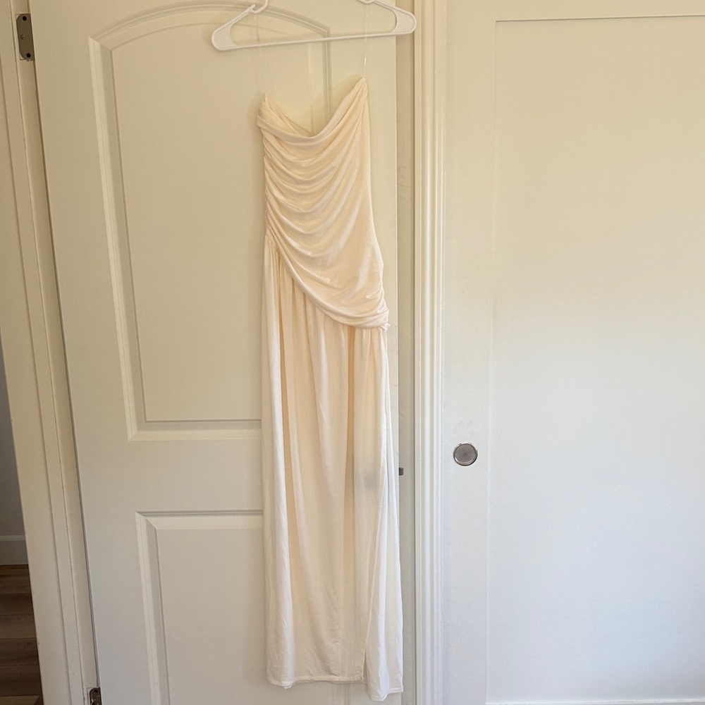 Meshki Strapless Slinky Dress with Slit